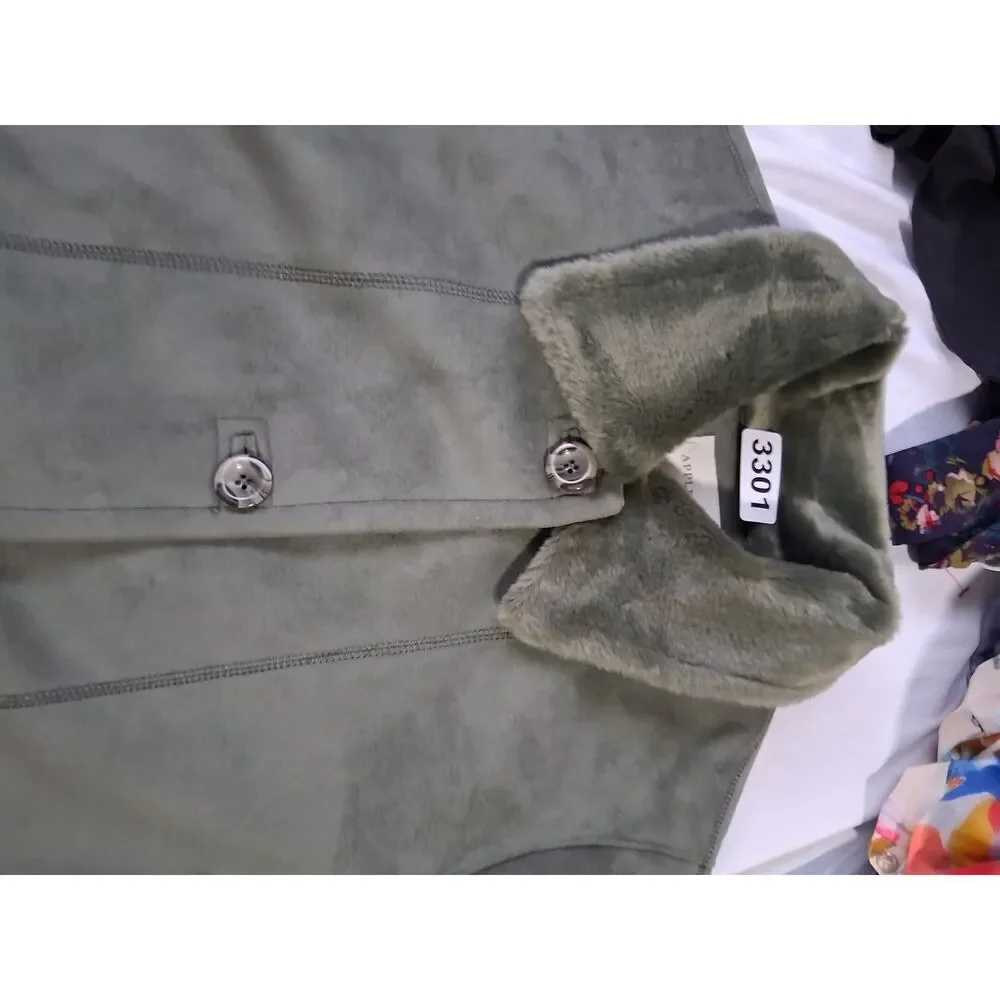 Appleseeds Faux Suede Women's‎ size XL Plush Lined Chunky Cozycore Winter Coat